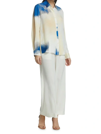 Shop Co Women's Tie-dye Silk Blouse In Neutral