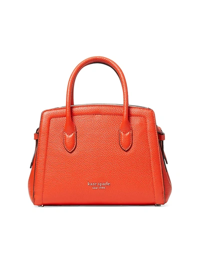 Shop Kate Spade Mini Knott Leather Satchel In Tamarillo