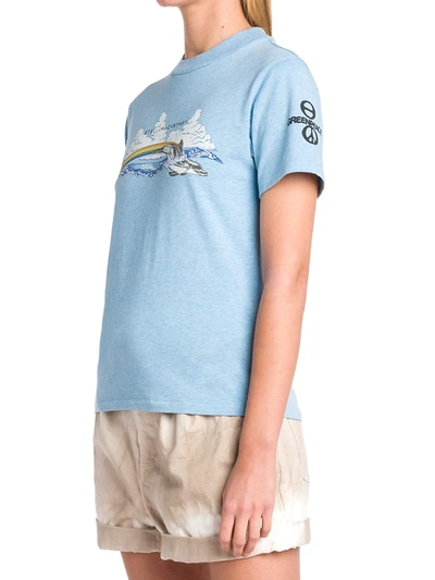 Shop Stella Mccartney Rainbow Dolphin T-shirt In Blue Washed