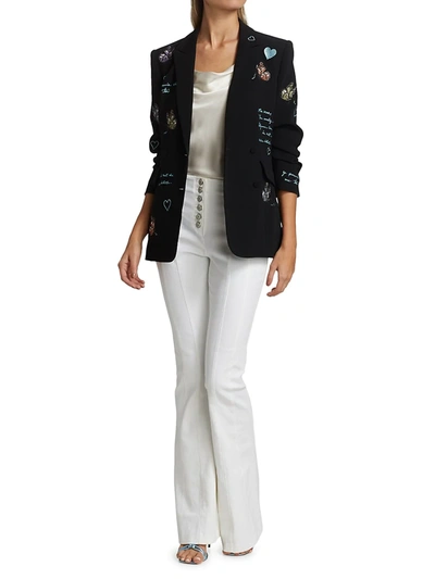 Shop Cinq À Sept Women's Butterfly Love Lila Blazer In Black Multi