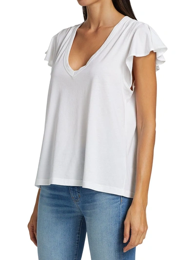 Shop Veronica Beard Mesa Cotton T-shirt In White