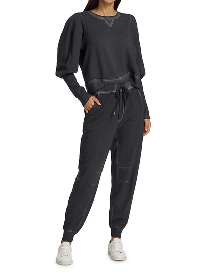 Shop Veronica Beard Preslee Cotton Joggers In Charcoal