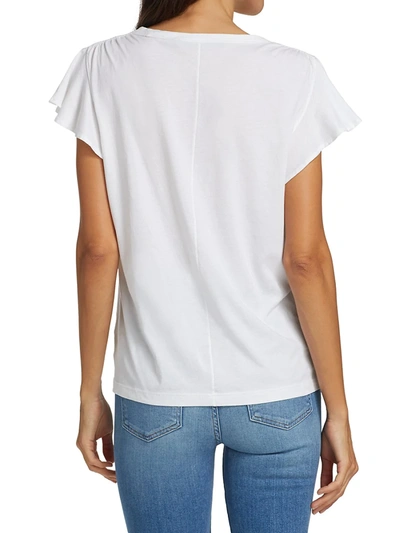 Shop Veronica Beard Mesa Cotton T-shirt In White