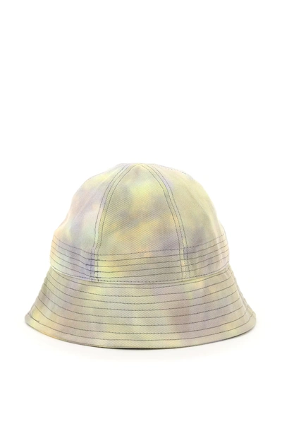 Shop Msgm Tie-dye Bucket Hat In Green,yellow,purple