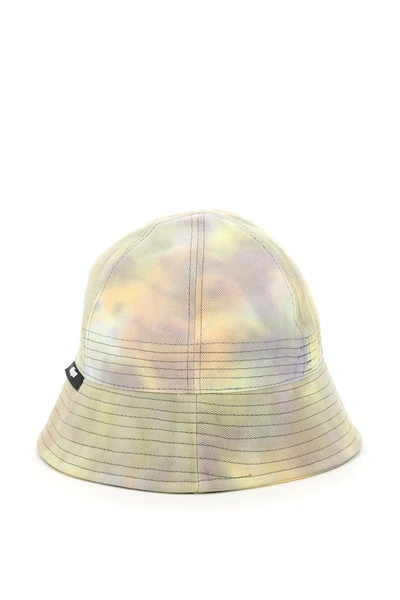 Shop Msgm Tie-dye Bucket Hat In Green,yellow,purple