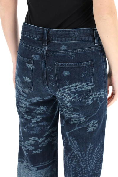Shop Red Valentino All-over Printed Jeans In Blue