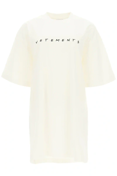 Shop Vetements Friendly Logo T-shirt In White