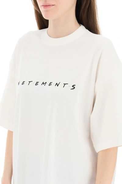 Shop Vetements Friendly Logo T-shirt In White