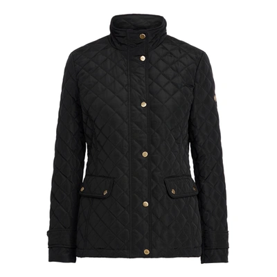 Shop Lauren Ralph Lauren Quilted Mockneck Jacket In Black