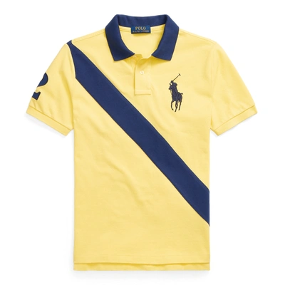 Polo Ralph Lauren Kids' Big Pony Cotton Mesh Polo Shirt In Beekman Yellow  Multi | ModeSens