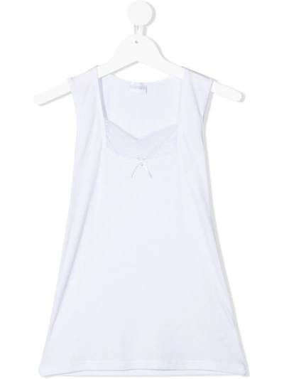 Shop La Perla Teen Lace-panel Sleeveless Top In White
