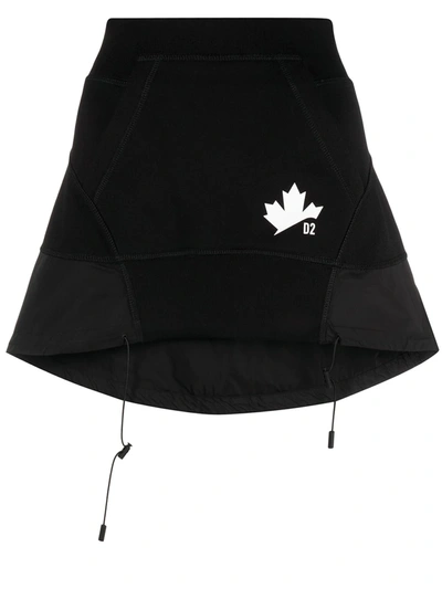 Shop Dsquared2 Drawstring Hem High-waisted Skirt In Black
