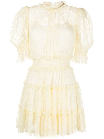 Shop Alice Mccall Lace-layered Mini Dress In Yellow