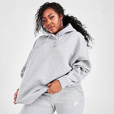 Shop Nike Women's Sportswear Fleece Pullover Hoodie (plus Size) In Grey