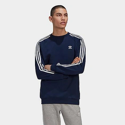 Adidas Originals Adidas Men's Originals 3-stripes Crewneck Sweatshirt In  Blue | ModeSens
