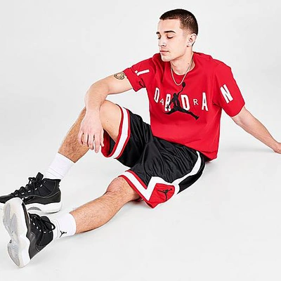 Shop Nike Jordan Men's Jumpman Diamond Shorts In Black/gym Red/white