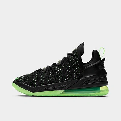 Shop Nike Lebron 18 Basketball Shoes In Black/black/electric Green