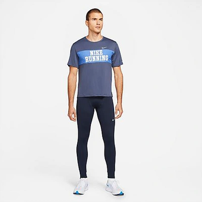 Shop Nike Men's Dri-fit Challenger Tights In Obsidian/reflective Silver