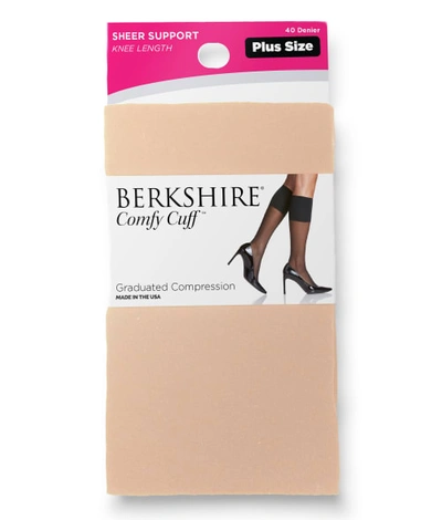 Shop Berkshire Plus Size Comfy Cuff Graduated Compression Sock In Nude