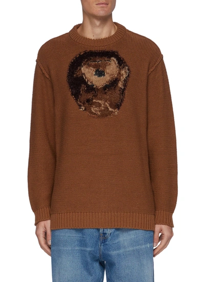 Shop Doublet Bear Intarsia Sweater In Brown