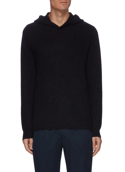 Shop Vince Waffle Knit Cashmere Hoodie In Black