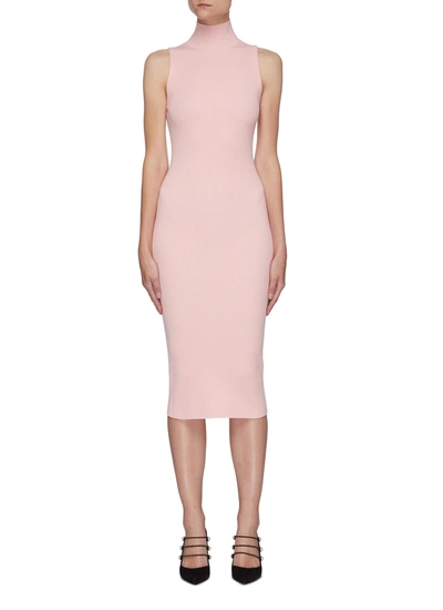 Shop Alice And Olivia Brooklynne' Turtleneck Knit Midi Dress In Pink