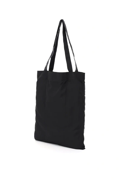 Shop Miu Miu Foldable Nylon Tote Bag In Black
