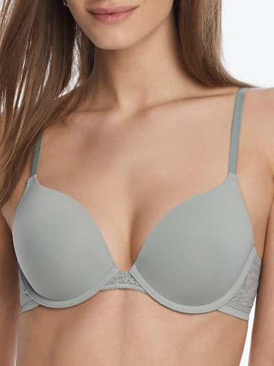 Shop On Gossamer Sleek Micro Push-up Bra In Frosted Fig