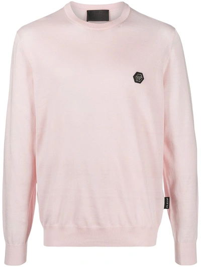Shop Philipp Plein Logo Patch Sweatshirt In Pink