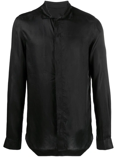 Shop Rick Owens Spread Collar Office Shirt In Black