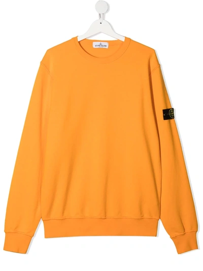 STONE ISLAND JUNIOR TEEN LOGO PATCH COTTON SWEATSHIRT 