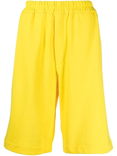 Shop Jil Sander Long Cotton Shorts In Yellow