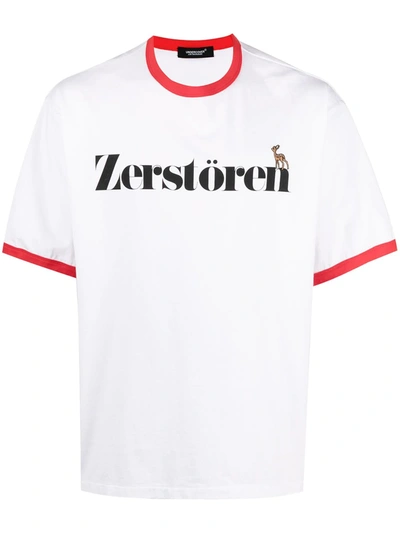Shop Undercover Zerstören Print T-shirt In White