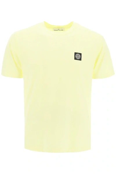 Shop Stone Island T-shirt Logo Patch In Yellow
