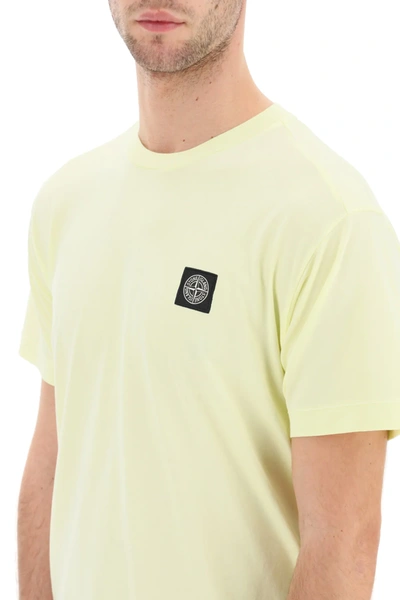 Shop Stone Island T-shirt Logo Patch In Yellow