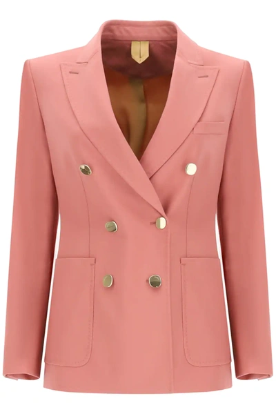 Shop Max Mara Gesto Wool Mohair Blazer In Pink