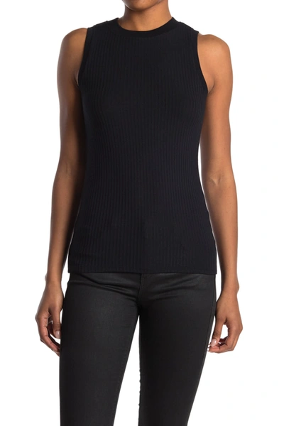 Shop Atm Anthony Thomas Melillo Micro Modal Wide Rib Knit Top In Black