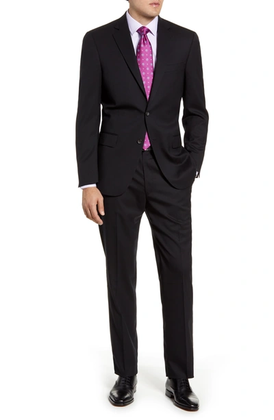 Shop Hart Schaffner Marx New York Classic Fit Solid Stretch Wool Suit In Black Pln