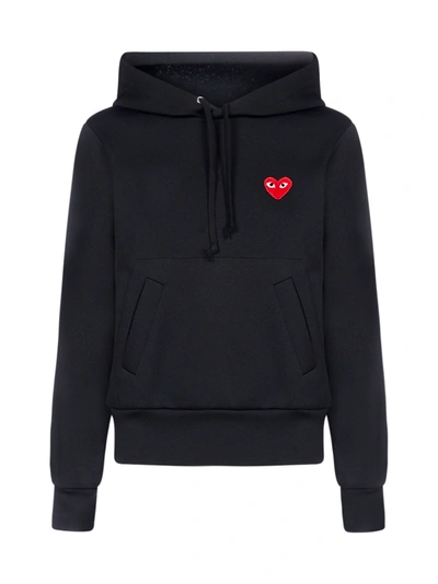 Shop Comme Des Garçons Play Fleece In Black