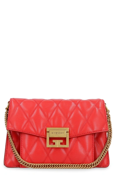 Shop Givenchy Gv3 Quilted Leather Shoulder Bag In Red