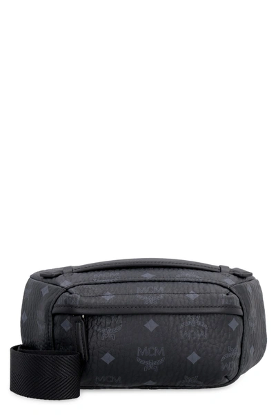 Shop Mcm Visetos Shoulder Bag In Black