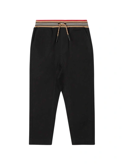 Shop Burberry Black Trousers Teen In Nero