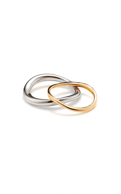 Shop Agmes Women's Astrid 14k Gold And Silver Ring Set