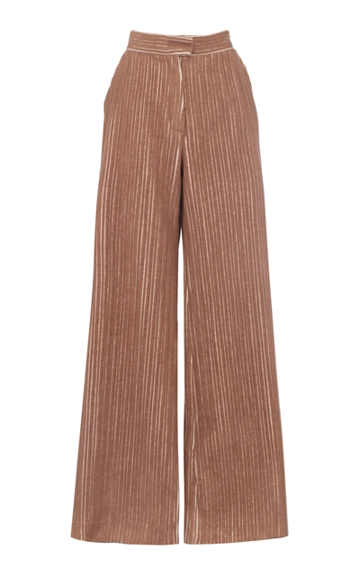 Shop Martin Grant Women's High-waist Wide-leg Virgin Wool-blend Pants In Neutral