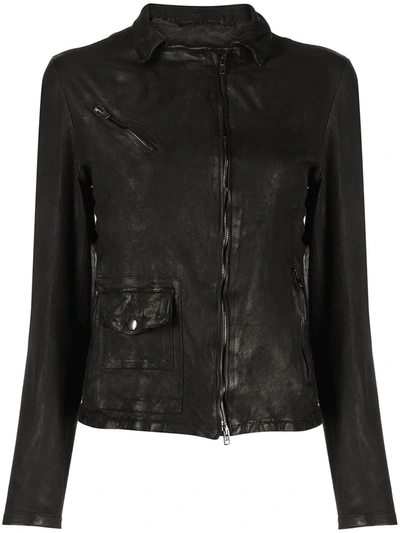 Shop Salvatore Santoro Zip-up Leather Jacket In Black