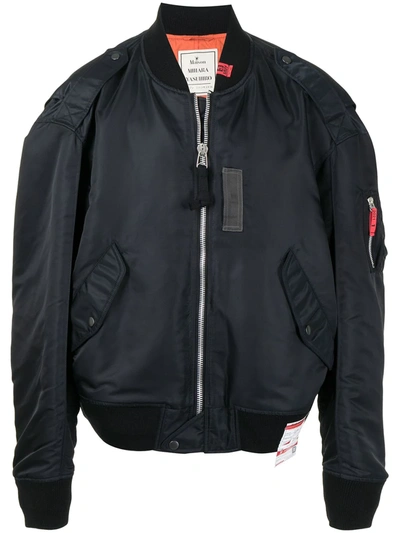 Shop Miharayasuhiro Nylon Zip-up Bomber Jacket In Black