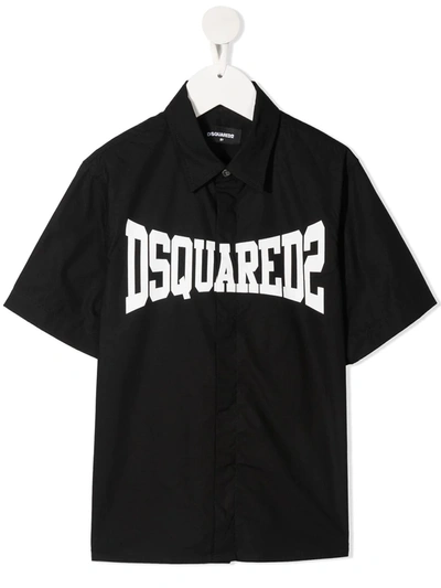 Shop Dsquared2 Logo-print Polo Shirt In Black