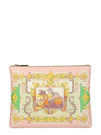 Shop Etro Coated Canvas Clutch In Multicolour