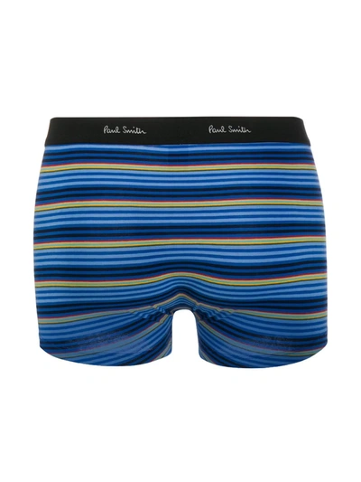 Shop Paul Smith Striped Logo Boxers In Blue