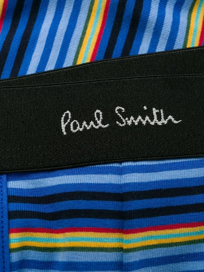 Shop Paul Smith Striped Logo Boxers In Blue